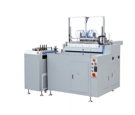 Półautomatyczna maszyna do produkcji okładek do notatników, fotoksiążek, teczek, certyfikatów, książek w twardej oprawie z jednoczesnym dwustronnym oklejaniem, jednoosobowa, kompaktowa, idealna do post-pressu cyfrowego