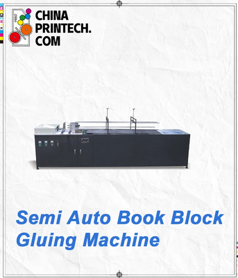 Semi-Auto Book Block Gluing Machine for Sewn Book Back Gluing with Cold Roller, Hot Air & IR Drying (Semi-automatyczna maszyna do przyklejania bloków książkowych do zszytej książki)